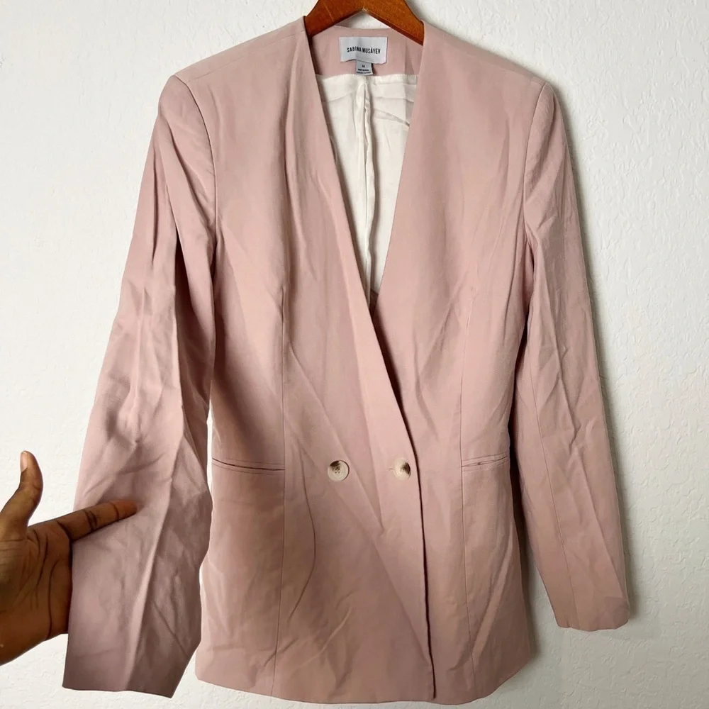 Sabina Musayev Slim-fit flowing single-breasted blazer